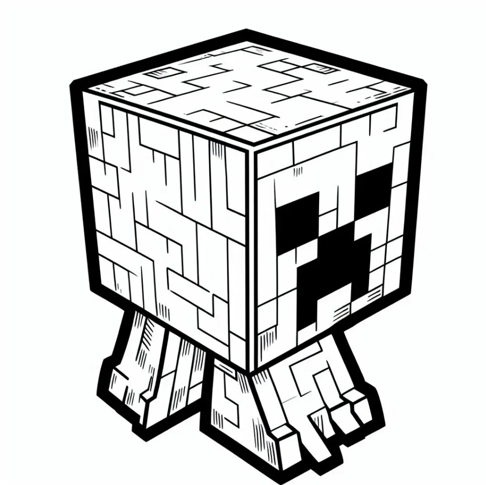 Disegno di Creeper di Minecraft da Colorare